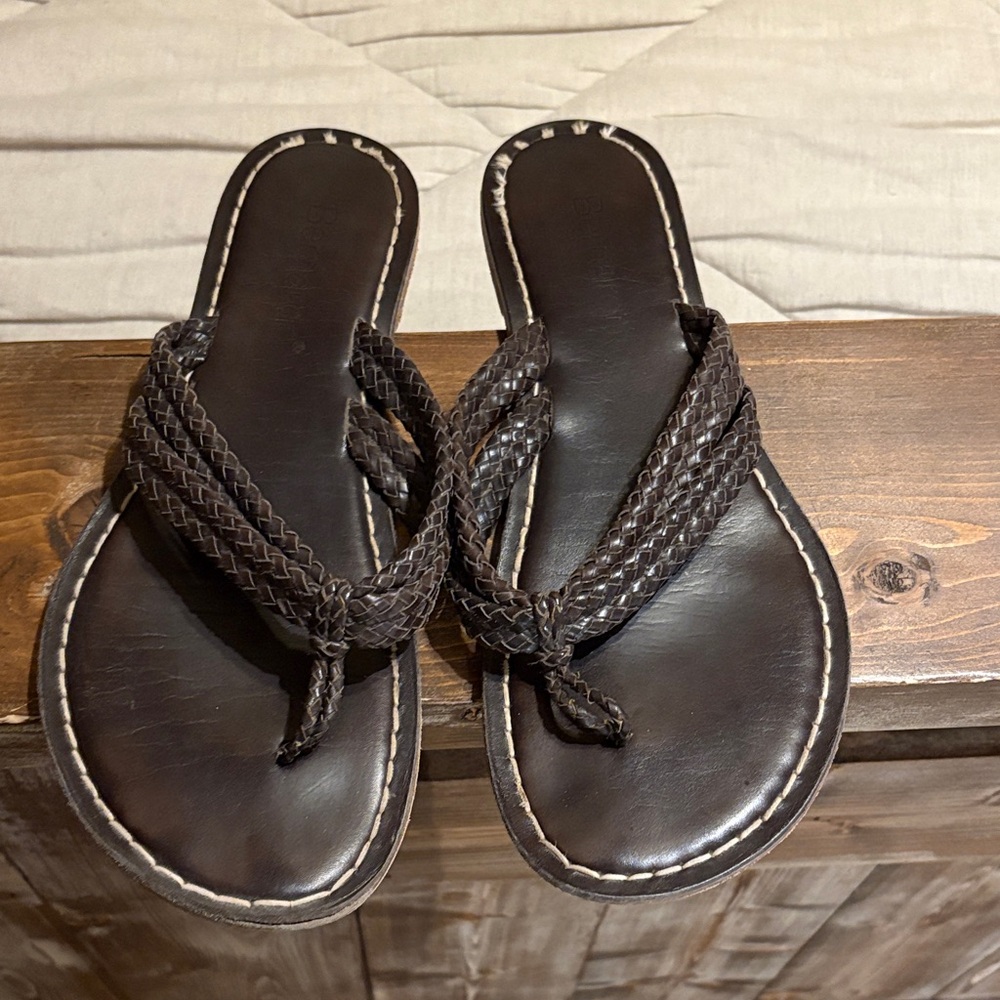 Bernardo Dark Brown Leather Sandals